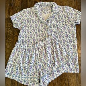 Roller Rabbit Classic Polo Set PJS Purple Monkeys